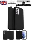 OtterBox Samsung Galaxy S21 Case 5G Strada Via Leather Flip Folio Cover Black UK