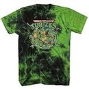 Mens Ninja Turtles Group Shirt - Straight from The Sewer - TMNT Throwback Classic Tie Dye T-Shirt, Black Green Tie Dye, X-Large