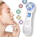 Ultrasonic Beauty Device, Ultrasonic 5 in 1 Skin Tightening Machine, LED Light Therapfy Wrinkle Remover Machine, Facial Massage, RF EMS Facial Lifting Device for Women, Face Massager for Skin