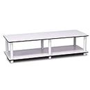 Furinno Just No Tools Wide TV Stand, White