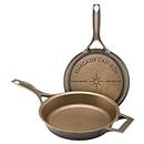 Stargazer 10.5 Inch Cast Iron Skillet - Made in USA, Seasoned and Smooth Non Stick Finish, Even Heat Distribution, Lightweight and Easy to Clean for Grill and Frying