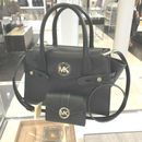 Michael Kors Medium Satchel Handbag Bag Tote Messenger Purse and Wallet Set
