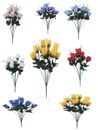 12 Heads Silk Artificial Fake Flowers  Rose Bunch Bouquet Home Wedding Decor