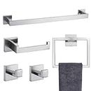 TNOMS Bathroom Towel Bar Set 5 Pieces Brushed Nickel Square Modern Bathroom Hardware Set,Stainless Steel Wall Mounted 23.6-Inch