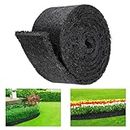 355x14cm Rubber Mulch Border for Landscaping-Black Permanent Garden Mulch Barrier - Recycled Rubber Mulch Mat Roll for Plants, Vegetables, and Flowers