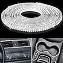 Bling Car Trim Self Adhesive Bling Car Interior Exterior Accessories Car Accessories for Women Car Dashboard Decorations Rhinestone Car Accessories Bling Stickers for Car Ornaments (16.4 ft, White)