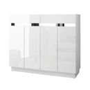 NNEDSZ 120cm Shoe Cabinet Shoes Storage Rack High Gloss Cupboard White Drawers