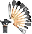 SHOPOBOX Silicone Spatula Set, Heat-Resistant Silicone Kitchenware, Kitchen Baking Cooking Utensils Sets and Supplies for Home Cooking, Spatulas for Nonstick Cookware (Silicone Spatula 11 pcs)