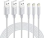 Lightning Cable MFi Certified - iPhone Charger 3Pack 6FT Lightning to USB A Charging Cable Cord Compatible with iPhone 14 13 12 Mini Pro Max SE 11 Xs Max XR X 8 7 6 Plus 5S iPad Pro Airpods - White