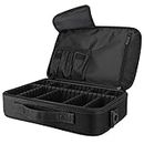Luxspire Makeup Cosmetic Bag Storage Case, 2 Layer Large Professional Cosmetic Makeup Train Case, Portable Makeup Brush Toiletry Jewelry Holder Organizer Artist Bag with Adjustable Dividers, Black