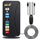 TV Antenna - Amplified HD Digital Indoor TV Antenna 300+ Miles Long Range - Compatible 4K 1080p Fire tv Stick and All Older TVs with Amplifier Signal Booster for Free Channels