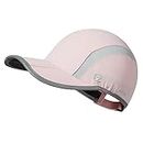 GADIEMKENSD Baseball Cap Nylon Running Cap Outdoor Sports Hat for Men Women Adjustable Quick Drying Reflective Foldable UPF50+ Breath Mesh Water Repellency Race Performance Lightweight Light Pink