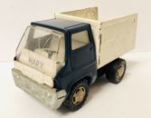 Louis Marx Toy Sanitation Truck Blue 6 Inch Metal Vintage Japan *Missing Back