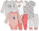 Amazon Essentials Disney | Marvel | Star Wars Unisex Babies' 6-Piece Outfit Set, Pack of 6, Mickey Expressions, 12 Months