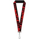 Buckle Down Women's Lanyard-1.0"-Graveyard Black/red Key Chain, Multicolor, One Size