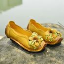 Zapatos informales florales retro para mujer sin cordones planos cómodos mocasines calzado