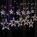 REFULGIX 12 Stars 138 LED Star Curtain String Lights, Window Curtain Decoration Lights with 8 Flashing Modes Remote for Indoor Outdoor Decoration in Wedding, Party, Birthday, Bedroom(3 Meter, Multi)