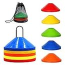 Sports Training Cones, Soccer Markers Disc,Pro Disc Cones for Training Football,Agility Cones Football, Rugby, Basketball, Netball, Includes Net Bag and Holder for Coaching and Practice Equipment