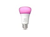 Philips Hue Gen 3 Smart Light E27 Color Ambiance 9W Bulb, Bluetooth & Zigbee Compatible Hue Bridge Optional, Compatible with Alexa & Google Assistant, White, Pack of 1