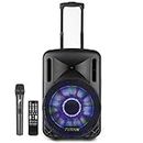 Portable Music System DJ Speaker 12" 700w Bluetooth Lights & Wireless Microphone
