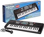 Toyporium Bigfun Kids Toys Electronic Musical Instruments 37 Keys Toy Music Piano Keyboard with Microphone - Black for Boys Kids Girls