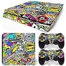 Elton Bomb (Multicolor, Standard) Theme 3M Skin Sticker Cover for PS4 Slim Console and Controllers