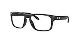 Oakley Men's Ox8156 Holbrook Rx Square Prescription Eyeglass Frames, Satin Black Silver Icon/Demo Lens, 56 mm