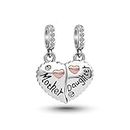 KunBead Jewelry Mother Daughter Dangle Birthday Charms Compatible with Pandora Bracelets Necklaces Mothers Day Gifts for Mum from Daughter