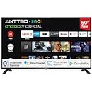 Antteq AG50D1 Smart TV 50 Pouces 4k UHD avec HDR,Android Television Google Voice Assistance, Disney+, Youtube, WiFi, Google Play Store,Chromecast,Netflix,3*HDMI,Triple Tuner