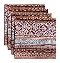 Maison d' Hermine Fair Isle Set of 4 Napkins - 100% Cotton Soft and Comfortable Perfect for Dinner Parties, Weddings, Cocktails, Christmas, Mother's Day (45cm x 45cm)