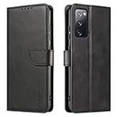 LOLFZ Wallet Case for Samsung Galaxy S20 Ultra, Vintage Leather Book Case with Card Holder Kickstand Magnetic Closure Flip Case Cover for Galaxy S20 Ultra - Black