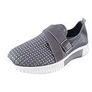Fulidngzg Women's Running Shoes 42 Lightweight Comfortable Gym Running Shoes Waterproof Walking Shoes Jogging Shoes Soft Outdoor Trainers Non-Slip Breathable Trainers Tennis Leisure Shoes Sports Gray