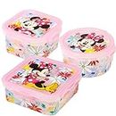 damaloo Minnie Mouse Frischhaltedosen mit Deckel - Luftdicht & BPA frei - 3er Set Brot Dosen Kinder - Kleine Brotdosen für Kita & Kindergarten - Snackbox für Mädchen & Jungen