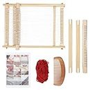 JMIATRY Weaving Loom Kit for Adults Beginners, 40x30cm Weaving Frame Loom, Multi-Craft Wooden Large Lap Frame Knitting Weaving Loom DIY Hand-Knitted Woven Set