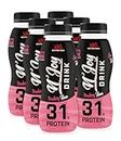 XXL Nutrition - N'Joy Protein Drink - Das Leckerste Fertiggetränk für Unterwegs, Eiweiss aus Kasein und Molke, Ready to Drink, Gebrauchsfertiger Protein Shake - 6-pack - Erdbeere