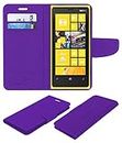ACM Mobile Leather Flip Flap Wallet Case Compatible with Nokia Lumia 920 Mobile Cover Purple