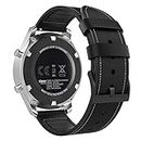 MoKo Correa Compatible con Galaxy Watch 3 45mm/Galaxy Watch 46mm/Gear S3 Frontier/Classic/Huawei Watch GT2 Pro/GT 2e/GT/GT2 46mm/Ticwatch Pro 3, Pulsera de Cuero Híbridas de Silicona - Negro
