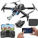 Amitasha 2.4GHz Obstacle Avoidance 4K Dual Camera Remote Control Drone Brushless Motor Optical Flow Selfie Gesture Mode with 1800mAh Rechargeable Battery (Assorted)