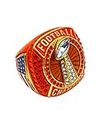 Discount Sports Rings, FOOTBALL CHAMPION RING — Player Award, assorted colors and gemstones (Orange)