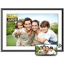 NexFoto 32GB Digital Picture Frame 10.1 Inch, WiFi Digital Photo Frame, Electronic Picture Frame with IPS Touch Screen, Easy to Share Photos Video via App, Wall-Mountable, Gift for Grandparents