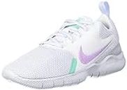 Nike Women's CI9964-101 WMNS Flex Experience Rn 10 White/Violet Shock-Green Glow Training Shoes - 5.5 UK (8 US)