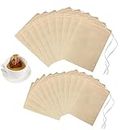 200 Pcs Loose Leaf Tea Bags, Disposable Tea Filter Bags with Drawstring Unbleached Tea Bags for Loose Tea and Coffee (3.54x2.75 inch/1.96x2.75 inch)