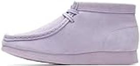 Clarks - Girls Wallabee O Boot, Color Lilac Suede, Size: 4 W US Big Kid