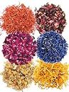 A D Food & Herbs Combo of Dried Safflower/Rose/Hibiscus/Blue Corn/Chamomile/Calendula Flower Petals Aromatic Edible for Homemade Lattes, Tea Blends, Bath Salts, Gifts, Crafts each pack (50 Gms)