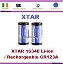 2x -  XTAR Rechargeable CR123A 16340  Li-ion Batteries 3.7v  / CR 123 