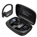 Wireless Earbuds, Bluetooth Headphones 48Hrs Playtime with Charging Case, IPX5 Waterproof Stereo in-Ear Earphones with Microphone for Running Sports Workout Black