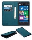 ACM Rich Leather Flip Wallet Front & Back Case Compatible with Nokia Lumia 1020 Mobile Flap Magnetic Cover Turquosie