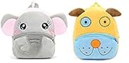 blue tree Kids School Bag Soft Plush Backpack Cartoon Bags Mini Travel Bag for for Girls Boys Toddler Baby Elephant & Cute Dog