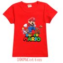 New 2-8 Years Boys Cotton Kids Super Mario Red T-shirt Children Top Tee