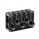 Mingzhe 4-in-1-out Passive Mixer Module Mini Stereo 4-Channel Passive Mixer Audio Mixer 4 Audio Input to 1 Output Ultra Compact Low Noise for Recording Studio Console Stage Small Club or Bar